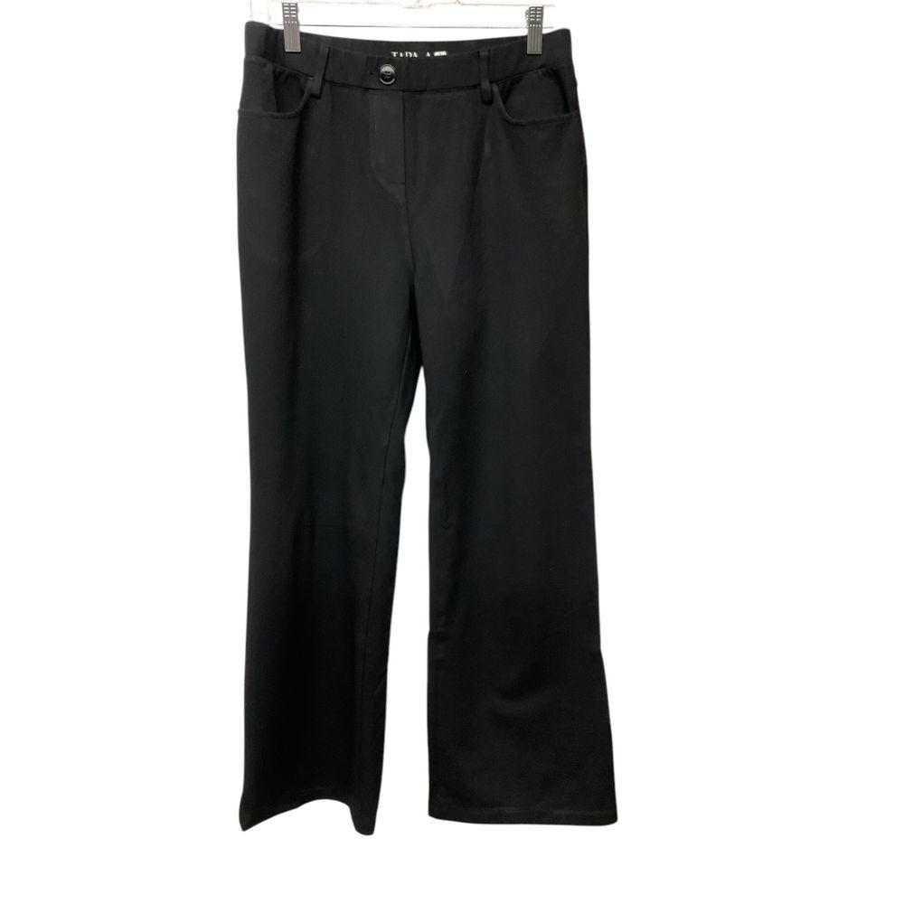 Tapata Women's Size‎ L Classic Black Wide Leg Trouser Pants Office Work